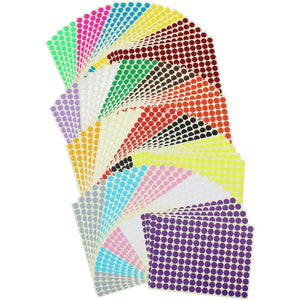 16500 Count 3/8 inch Diameter Round Dot Stickers Color Coding Labels, 20 Colors, 100 Sheets - My Store