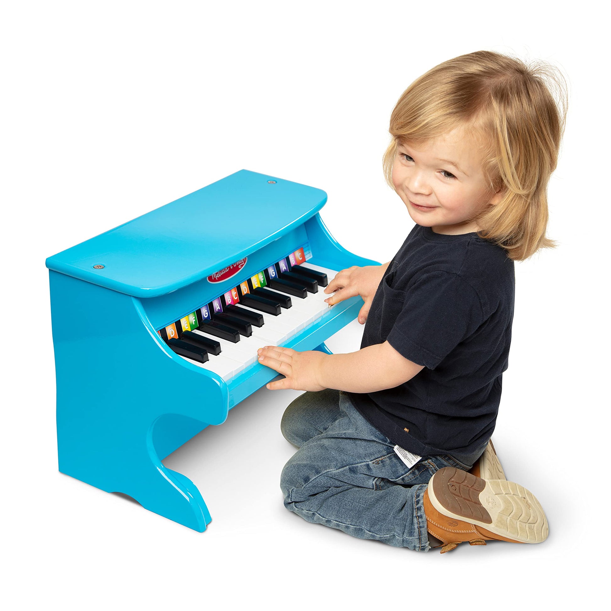 Buy now Melissa & Doug Learn-to-Play Piano with 25 Keys and Color-Coded Songbook - Blue at indiglob india