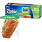 Ziploc XL Sandwich and Snack Bags with EasyGuide Texture, Plastic Storage Bags with Grip 'n Seal Technology, 90 Bags Total