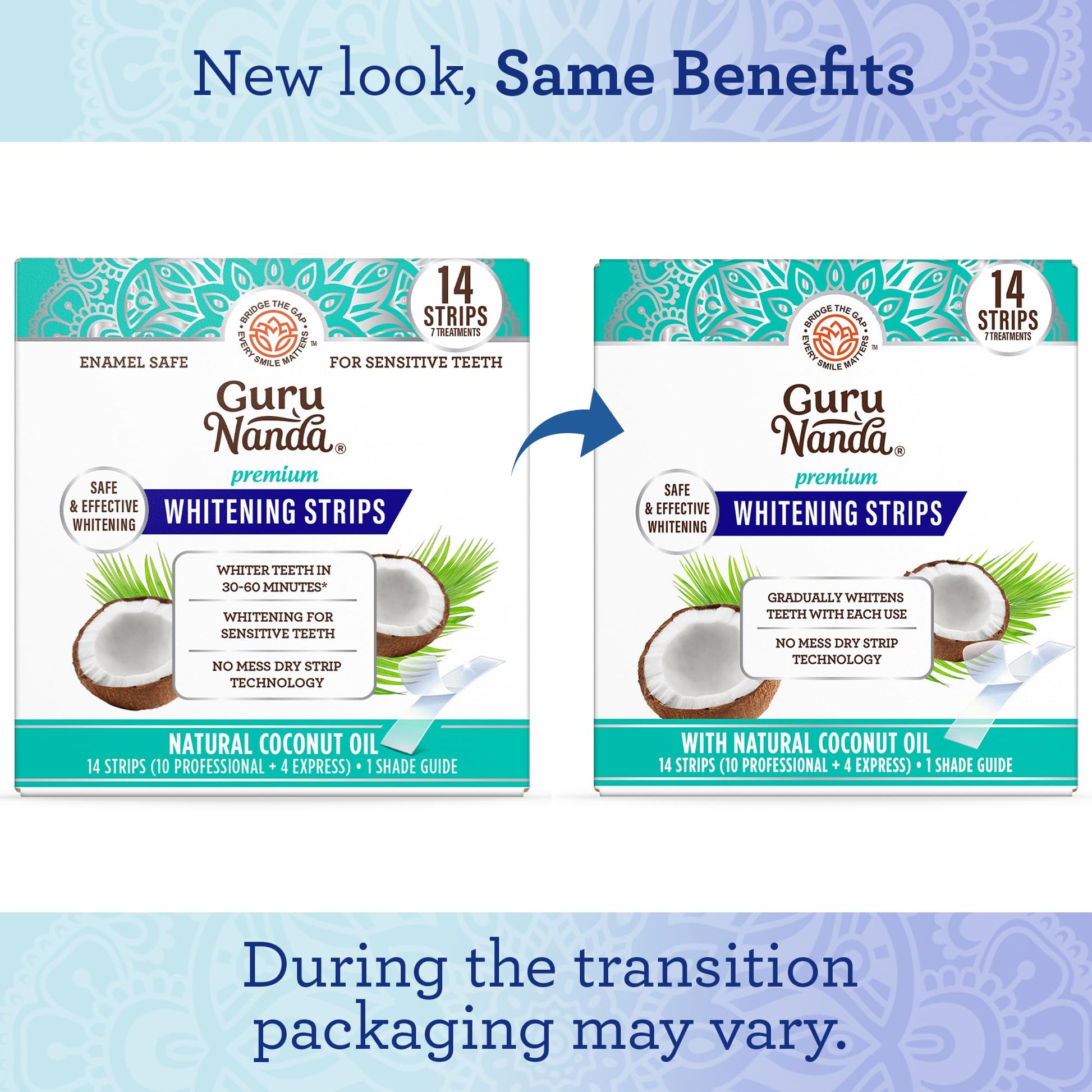 Buy now GuruNanda Teeth Whitening Strips - 7-Day Treatment with Non-Slip, Dry Strip Technology - Whitening Designed with Care for a Brighter Smile at indiglob india
