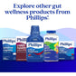 Phillips' Colon Health Daily Probiotic Capsules, 4-in-1 Symptom Defense to help defend against Occasional Gas, Bloating, Constipation, and Diarrhea, Daily Supplement, 60 Count