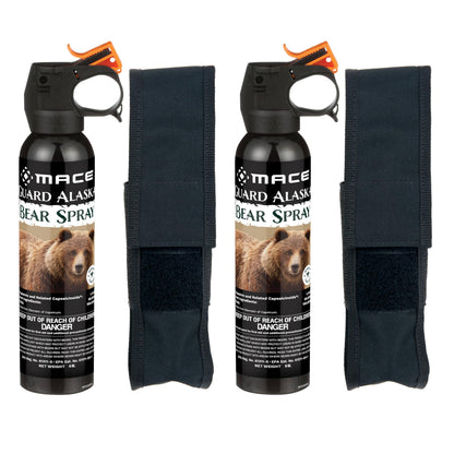 Buy now Mace Bear Spray - Guard Alaska Bear Deterrent Self Defense Spray with Heavy Duty Holster, 9 oz, EPA Registered, Up to 40 Feet Range, Personal Protection for Hiking, Camping, Hunting, & Outdoor Safety Bear Spray & Holster (2 Pack) at indiglob india
