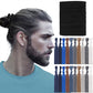 79STYLE 100pcs Men Hair Tie For Man Bun.Man Bands Hair Ties For Mens Long Hair Elastic Fabric Hair Ties Knotted Black Ribbons Knot Men's Ponytail Holders Guys (Black-100pcs)