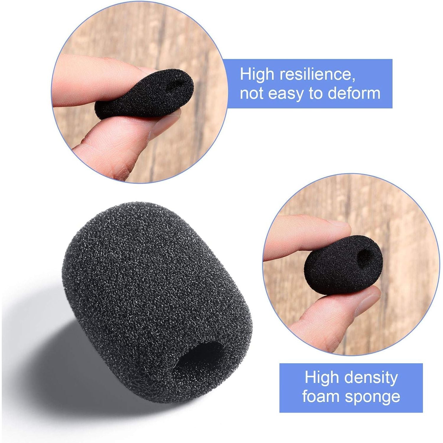 Buy now Frienda 100 Pieces Headset Mic Foam Cover Sponge Mini Microphone Windscreen Black Mic Shield Protection for Small Lapel and Headset Microphones at indiglob india