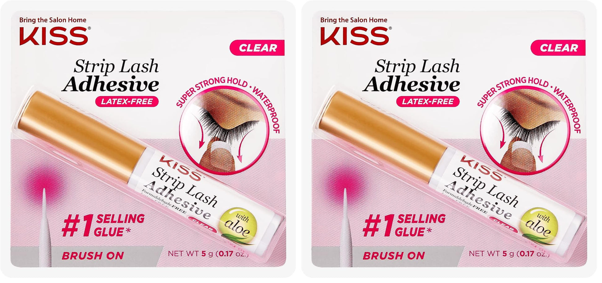 Buy now KISS Lash Adhesive, Lash Glue, 24hr Strip Eyelash Adhesive, Clear, Includes Lash Adhesive, Long Lasting Wear, Can Be Used with Strip Lashes and Lash Clusters 0.17 Ounce (Pack of 2) Clear at indiglob india