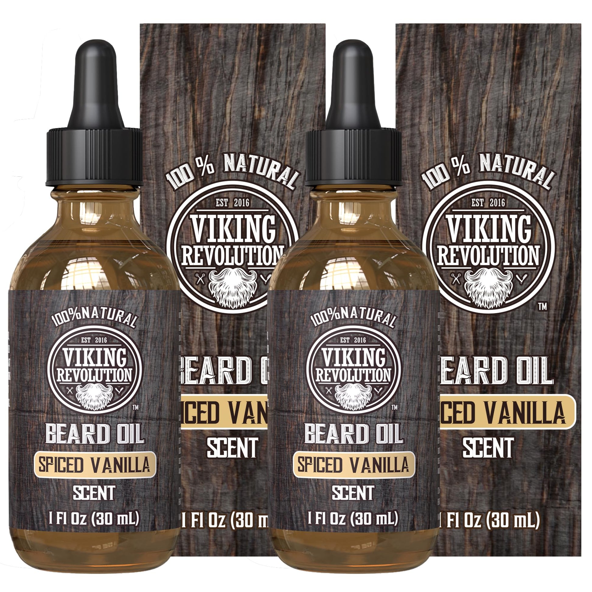 Buy now Viking Revolution Beard Oil with Clary Sage for Men - Natural Blend with Argan and Jojoba Oils for Softening, Strengthening, and Moisturizing Spiced Vanilla 1 Fl Oz (Pack of 2) at indiglob india