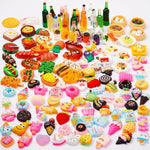 150 Pieces Miniature Food Dollhouse Miniature Food Drink Bottle Toy Assorted Pretend Foods Dollhouse Accessories Mixed Resin Kitchen Food Toy Hamburger Cake Ice Cream Pizza Bread for Adults Teenagers - My Store