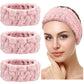 Chuangdi 3 Pieces Spa Headband for Women Facial Makeup Headband Soft Terry Cloth Hairband for Washing Face Mask Spa Shower Gifts(Dark Pink, Dark Blue, Milky-White)