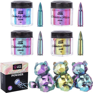 LET'S RESIN Chameleon Powder, Chameleon Mica Powder for Epoxy Resin, Pearl Pigment Powder for Painting,Soap Making, Bath Bombs, Candle Making,Slime
