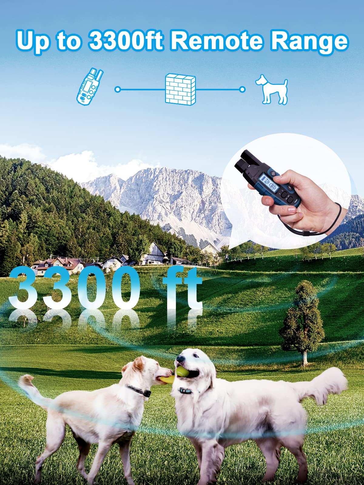 Buy now Bousnic Dog Shock Collar 2 Dogs (5-120Lbs) - 3300 ft Waterproof Training Collar for Dogs Large Medium Small with Rechargeable Remote, Beep (1-8) Vibration (1-16) and Humane Shock (1-99) Modes at indiglob india