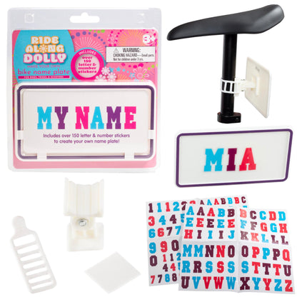 Buy now Ride Along Dolly Kid's Bicycle Customizable License Plate -Make Your Own Bike Name Plate -Includes Over 150 Letter and Cute Number Stickers Decals, Fits Most Bikes -Holiday Stocking Stuffer for Girls at indiglob india