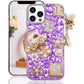 Guppy for iPhone 14 Pro Max Bling Glitter Case,Luxury Diamond Rhinestone Gemstone 3D and Flower Gemstone Pumpkin Car Tower Pendant Pearl Soft TPU Back Cover Case for Women Pink