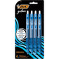 BIC Gelocity Original Blue Gel Pens, Medium Point (0.7mm), 4-Count Pack, Retractable Gel Pens With Comfortable Grip