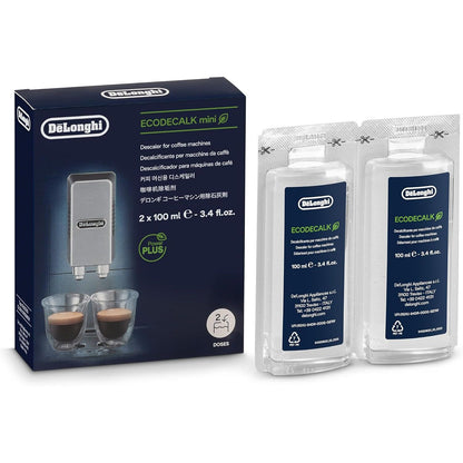 De'Longhi EcoDecalk Descaler, Eco-Friendly Universal Descaling Solution for Coffee & Espresso Machines, 2-Pack (1 use per pack)