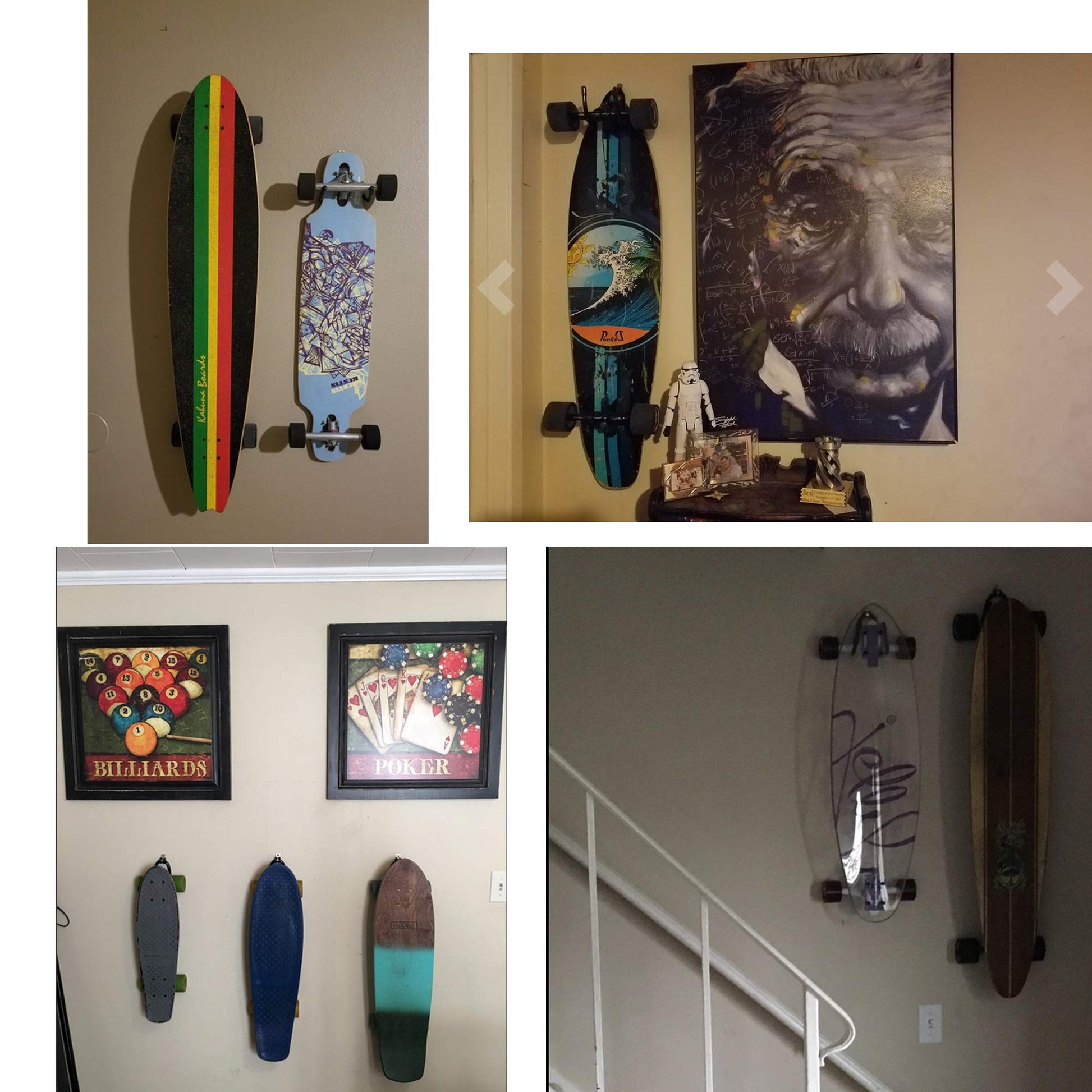 Buy now YYST Skateboard Wall Mount Skateboard Wall Hanger Storage Rack Flexible Hanger - Fit Cruiser Boards, Skateboards, Penny Boards, Longboards,etc- W Style - No Board -2/PK at indiglob india