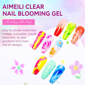 AIMEILI Nail Art Blossom Gel Nail Polish Soak Off UV LED Clear Blooming Gel Manicure 10ml