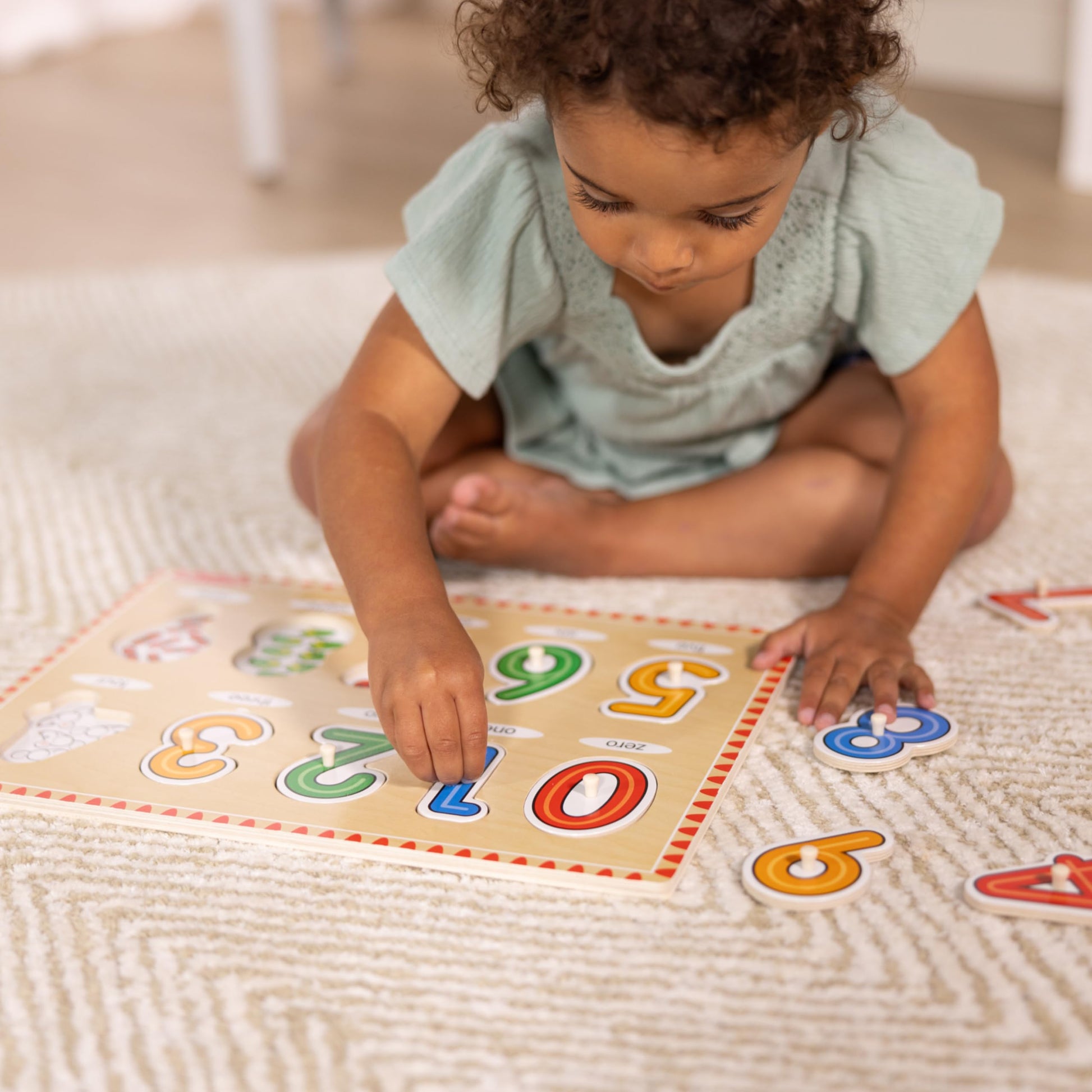Buy now Melissa & Doug Wooden Lift & See Peg Puzzle Early Learning 2-Pack for Girls and Boys ƒ?? Alphabet, Numbers at indiglob india