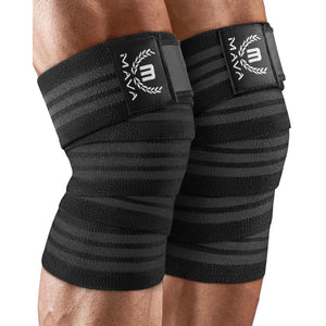 Mava Sports Knee Wraps (Pair) for Men & Women | Ideal for Cross Training, WODs, Gym Workouts, Weightlifting, Fitness & Powerlifting | Knee Straps for Squats | 72" Compression & Elastic Support