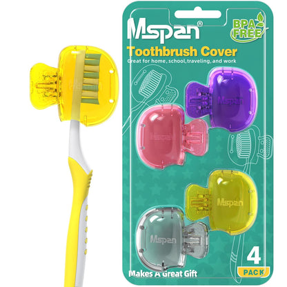 Mspan Electric Toothbrush Head Cover: Sonic Toothbrush Cap Travel Protector Plastic Brush Pod Protection Clip Case Value Pack