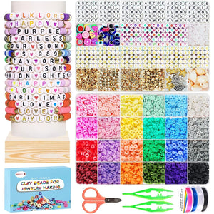 Redtwo Friendship Bracelet Kit Concert Bracelets Merch, 2 boxs 7200pcs Clay Beads Jewelry Making Kit with Number Letter Beads Album Inspired Bracelets Gift for Girls Kids Teen Crafts