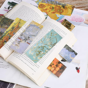 30 Pieces Art Painting Paper Bookmarks,Van Gogh Art Painting Page Folder Bookmark Set, Page Clip Book Mark for Book Reading Marker Gift (14 x 5CM, 30 Styles)