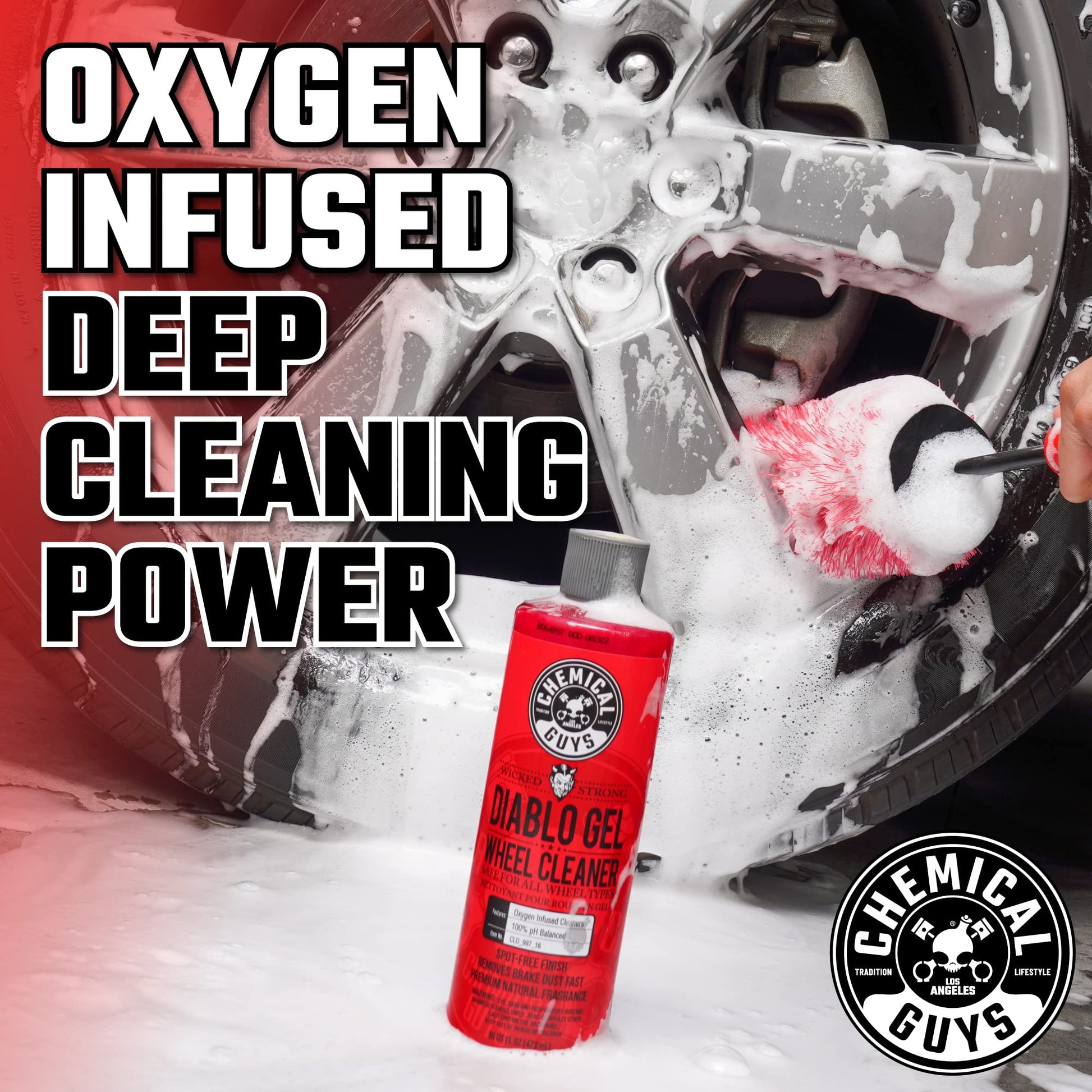 Buy now Chemical Guys Diablo Gel Oxygen Infused Foam Wheel & Rim Cleaner, Concentrated Car Wheel Cleaner Safe on All Finishes, Removes Brake Dust, Dirt, Grime, for Cars, Trucks, SUVs, Motorcycles & RVs, 16 oz at indiglob india