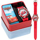 Buy now Disney Pixar Cars Kids' Time-Teaching Watch – Lightning McQueen Design with Red Silicone Strap, Easy-to-Read Dial, and Adjustable Fit for Wrists 5.5" to 8" at indiglob india