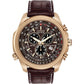 Citizen Men's Eco-Drive Weekender Brycen Chronograph Watch in Gold-tone Stainless Steel, Brown Leather strap (Model: BL5403-03X)