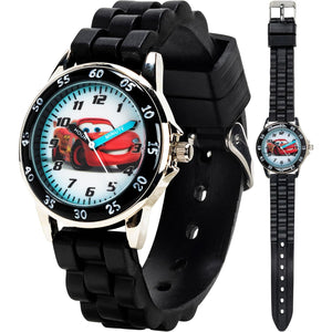 Accutime Disney Pixar Cars Lightning McQueen Time-Teaching Watch for Kids with Interactive Racing Dial