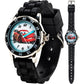 Accutime Disney Pixar Cars Lightning McQueen Time-Teaching Watch for Kids with Interactive Racing Dial