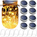 Buy now Mason Jar Solar Lantern Lights, 8 Pack 30 LED Bulbs Fairy Star Firefly Solar Lids Jar Lights,8 Hangers Included(No Jars),for Patio Garden Mason Jar Lanterns Table Wedding Decorations Lights at indiglob india