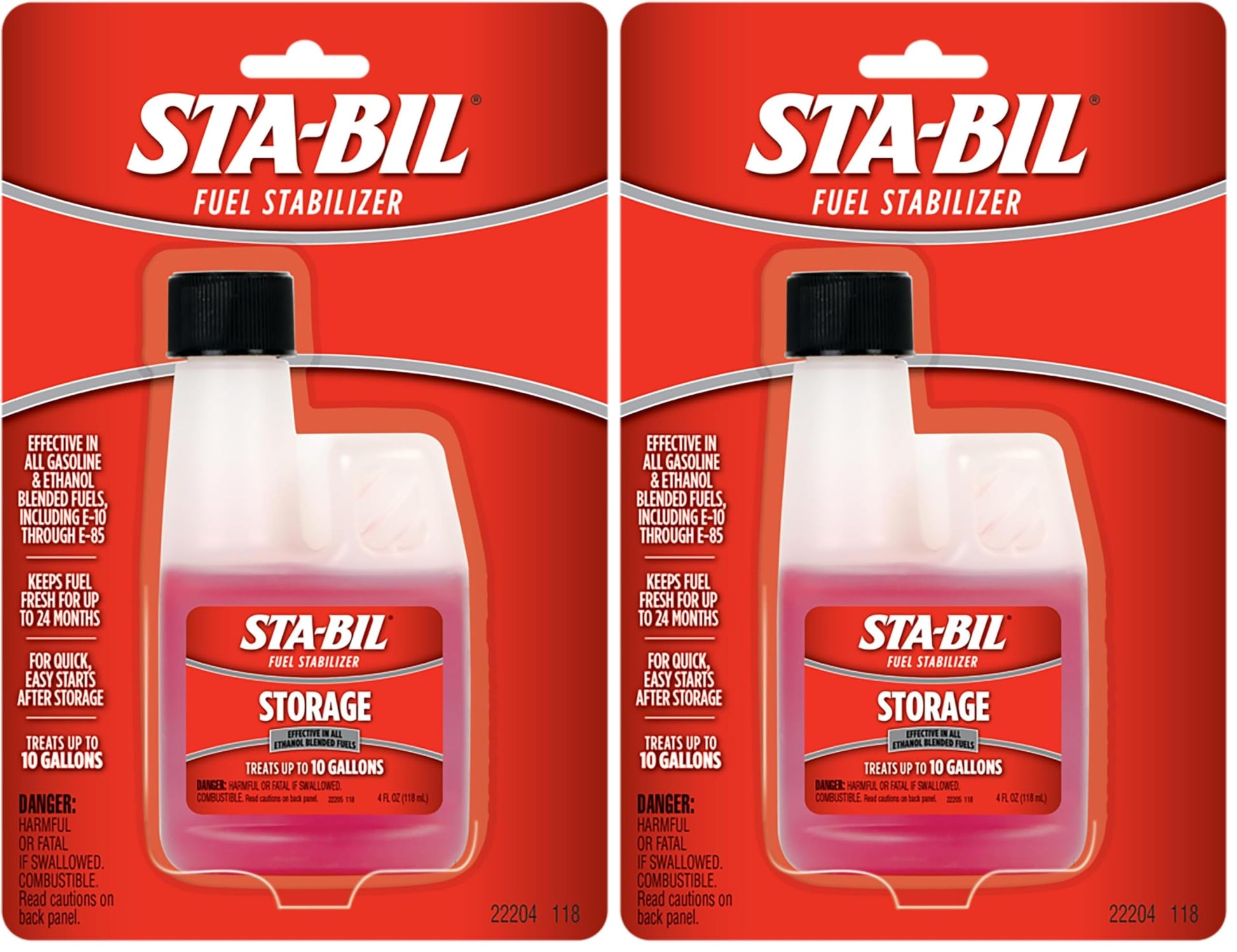 Buy now STA-BIL Storage Fuel Stabilizer | Keeps Fuel Fresh for 24 Months, Prevents Corrosion, Gasoline Treatment Additive that Protects System, Gas Stabilizer for Storage, 4 oz. 4 Fl. oz. Blister Card (Pack of 2) Single at indiglob india