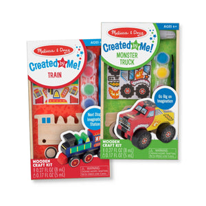 Buy now Melissa & Doug Created by Me! Paint & Decorate Your Own Wooden Vehicles Craft Kit For Kids 2 Pack – Monster Truck, Train at indiglob india