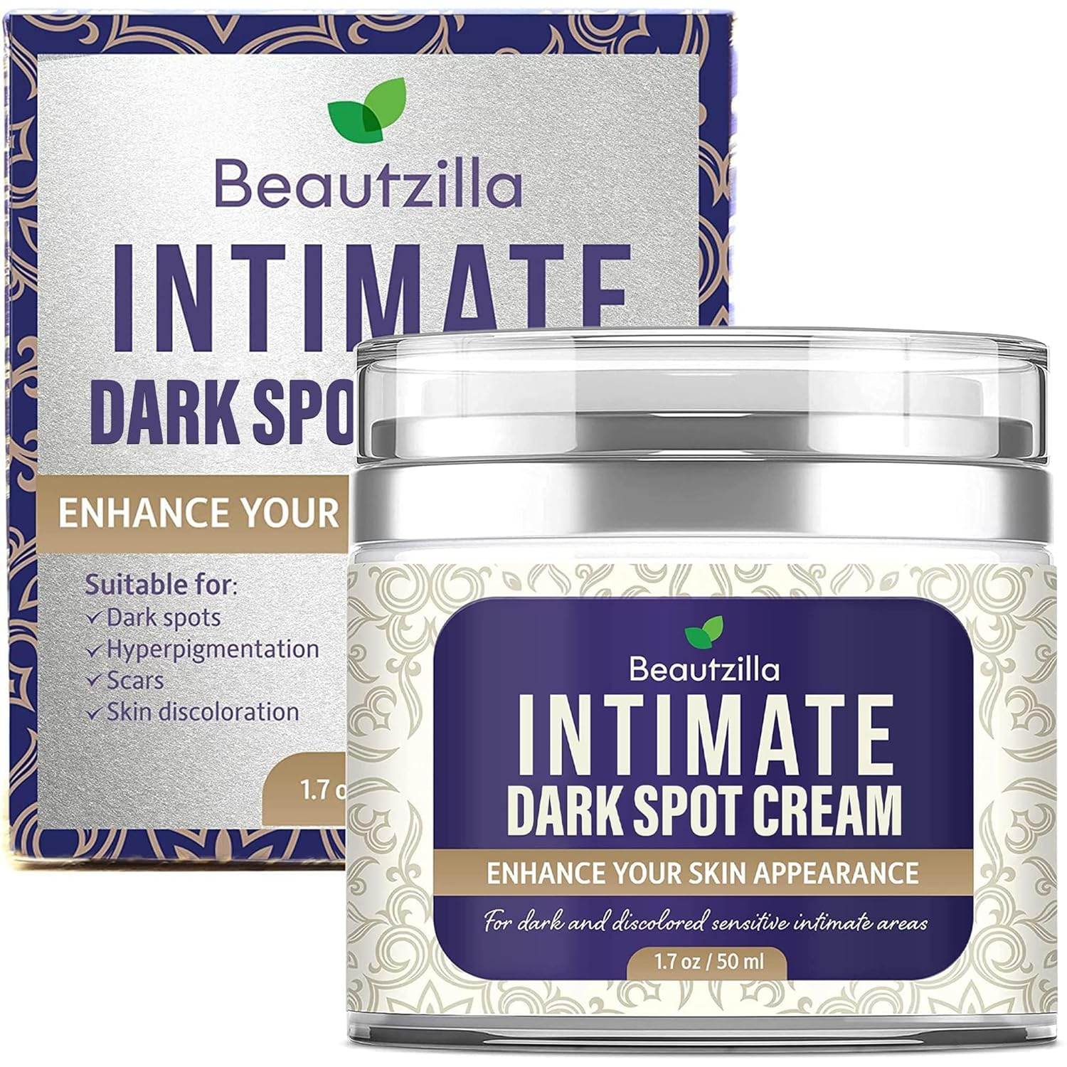 Beautzilla Intimate Area Dark Spot Corrector with Instant Results for Knees, Elbows, Underarms, and Thighs, White, 1.7 Fl Oz (Pack of 1) - My Store