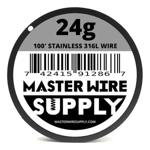 Buy now Stainless Steel 316L - 100' - 24 Gauge Wire - 100ft - 0.51mm - 0.02in - Made in USA - Master Wire Supply at indiglob india