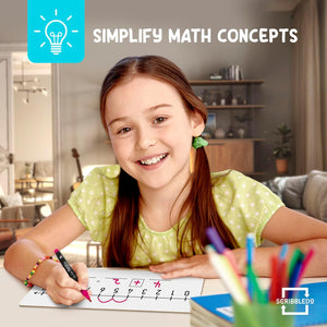 SCRIBBLEDO Dry Erase Number Line Board 4”x12” Inch Lapboard Double Sided White Board Featuring 0-10 Number Line On One Side 0-20 On The Other for Students Desk Whiteboard Math Manipulatives