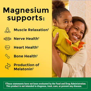 Nature Made Magnesium Oxide 250 mg, Magnesium Supplements for Men and Women, Support for Muscle, Heart, Bone and Nerve Health, 100 Tablets, 100 Day Supply
