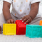 Infantino Squeeze and Stack Block Set - Colorful Textured Soft Blocks, Includes Numbers, Animals and Shapes, Ages 6 Months +