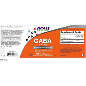 Now Foods GABA, 500 Mg
