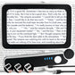 MAGNIPROS Rechargeable 4X Magnifying Glass with Light for Reading, Large Foldable LED Page Magnifier, Dimmable Handheld Rectangle Magnifier for Seniors, Small Print, Low Vision Books