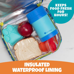 Bentology Lunch Bag for Boys- Kids Insulated Durable Lunchbox Tote Fits Bento Boxes, Containers, Jars & Water Bottles- Reusable School Lunch Sleeve w Clip on Handle- Keep Food Hotter or Colder Longer