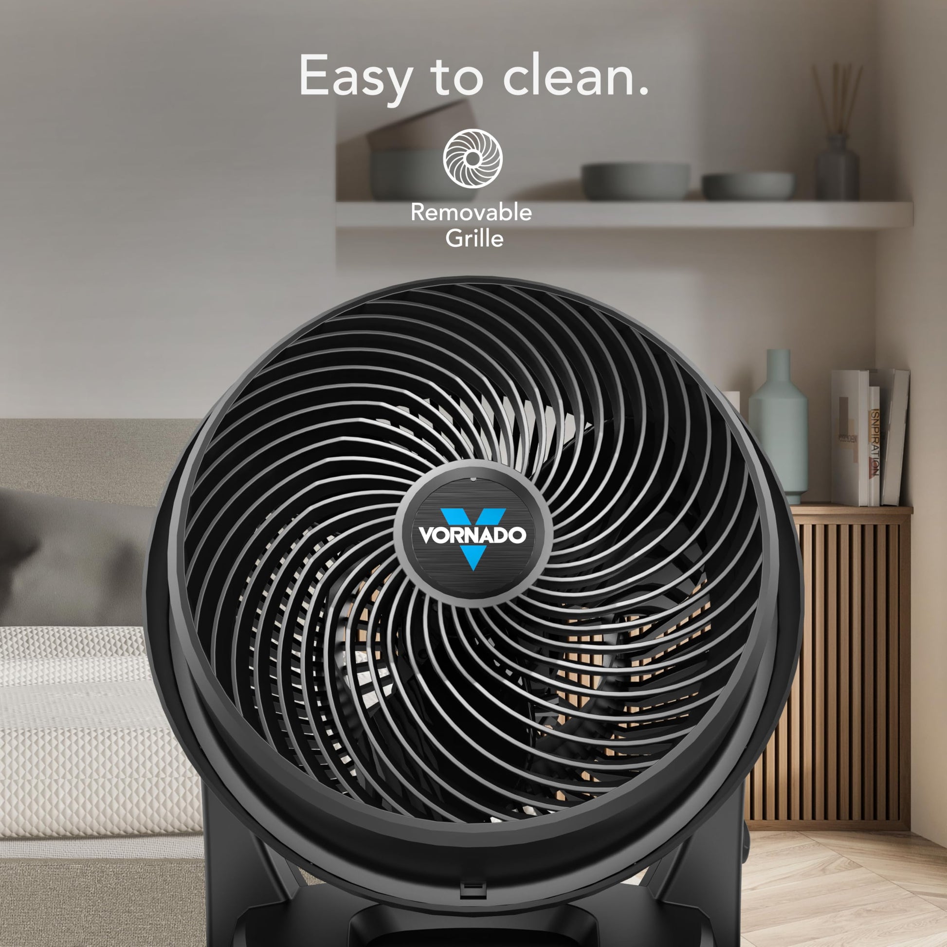 Buy now Vornado 630 Mid-Size Whole Room Air Circulator Fan for Home, 3 Speed Settings, Adjustable Tilt, Removable Grill, 9 Inch, Powerful Airflow, Manual Control Dial, Quiet Fan for Bedroom, Black at indiglob india