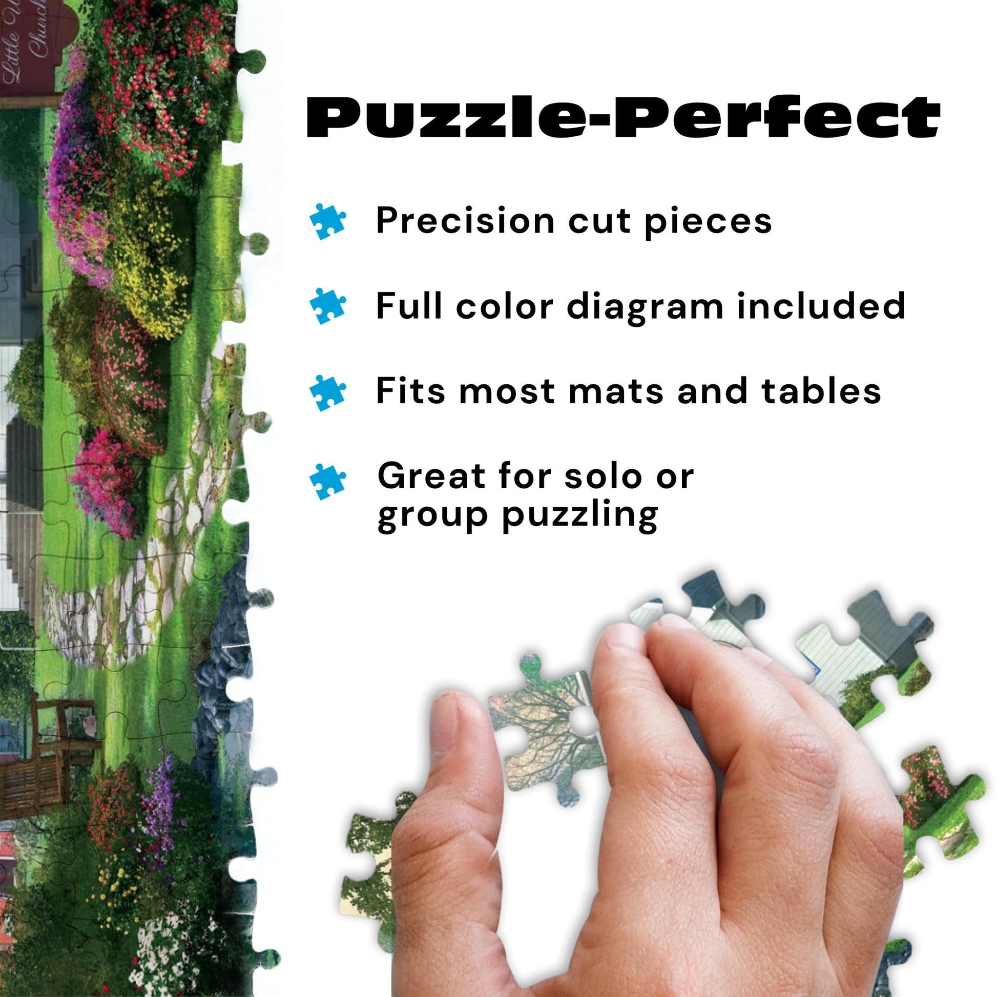 Buy now Buffalo Games – Little White Chapel Jigsaw Puzzle, 500 Piece Puzzle for Adults, Peaceful Church Landscape Art by Dominic Davison at indiglob india