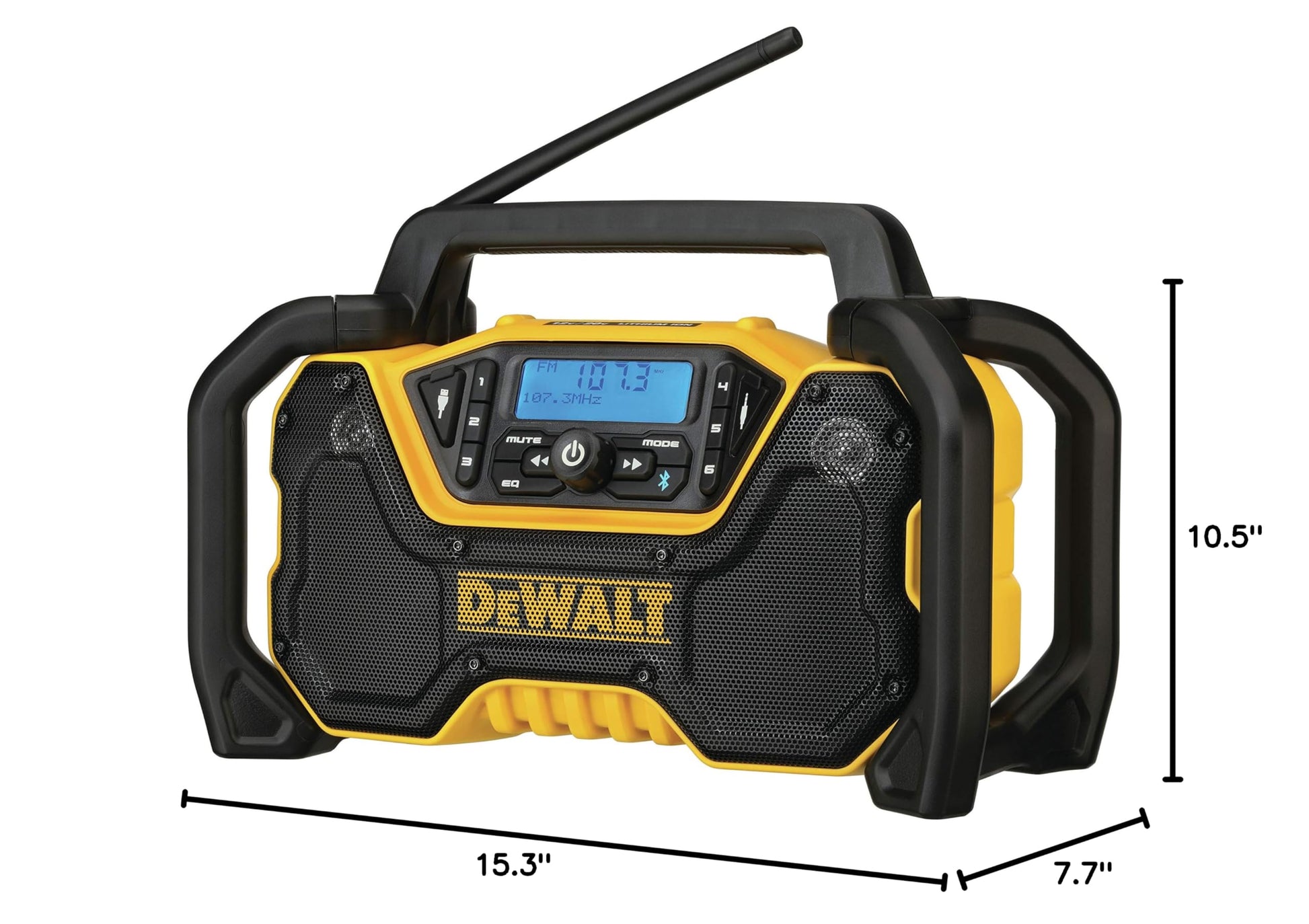 Buy now DEWALT 12V/20V MAX Portable Bluetooth Radio, Cordless, 100 ft Range, 3.5” Subwoofers, Jobsite (DCR028B) at indiglob india