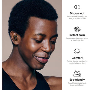 Loop Quiet Ear Plugs for Noise Reduction – Super Soft, Reusable Hearing Protection in Flexible Silicone for Sleep, Noise Sensitivity - 8 Ear Tips in XS/S/M/L – 24dB & NRR 14 Noise Cancelling – Black