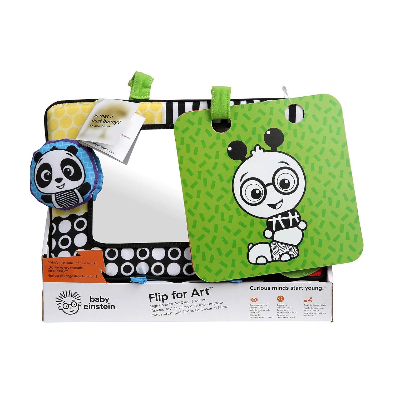 Baby Einstein Flip For Art High Contrast Floor Activity Mirror with Take Along Cards, Tummy Time Play, Newborn+ - My Store