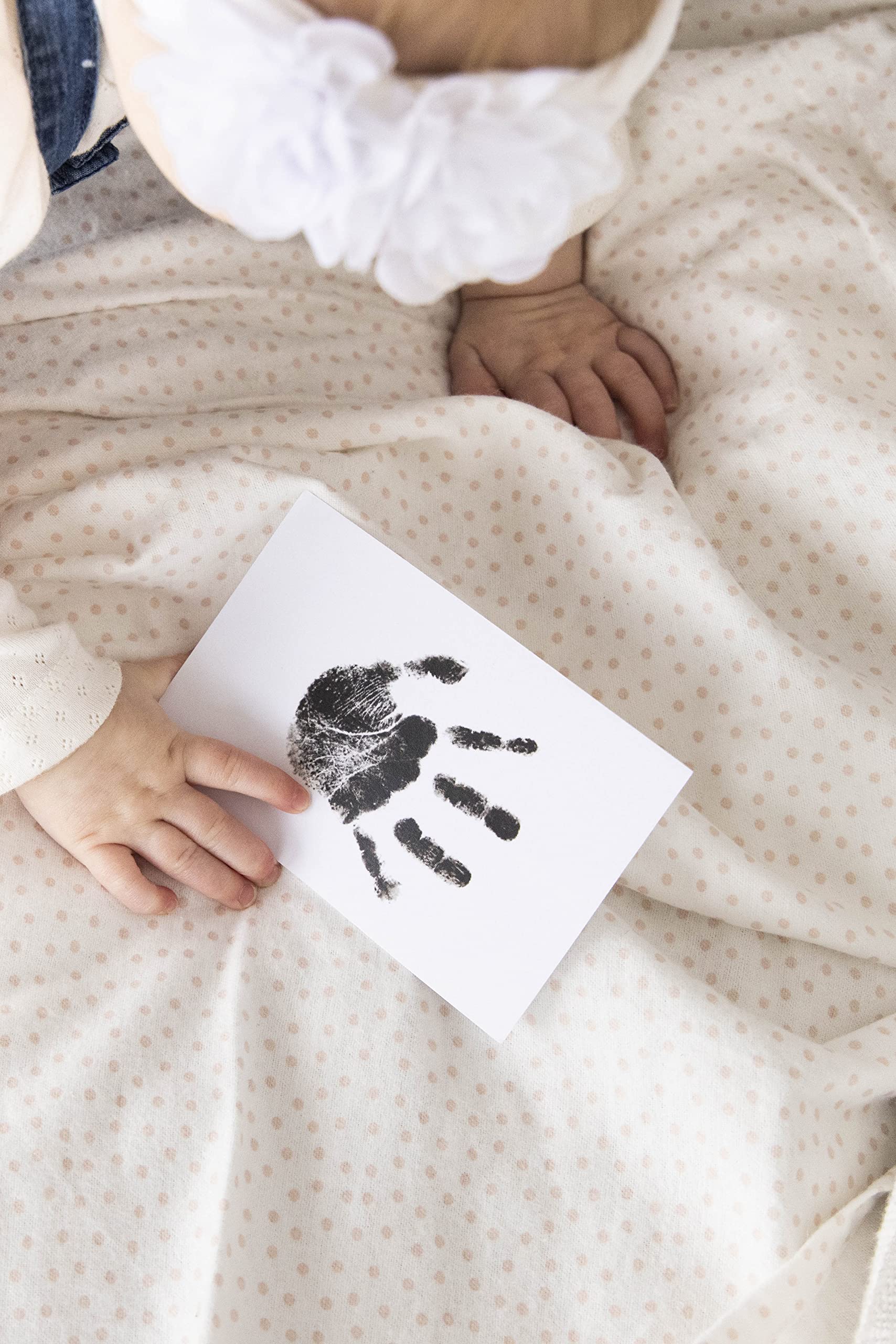 Buy now Pearhead Newborn Baby Handprint and Footprint Kit - No Mess Clean-Touch Ink Pad With Impression Cards, Safe for Skin, Perfect Keepsake for Family, Acid-Free, Black at indiglob india