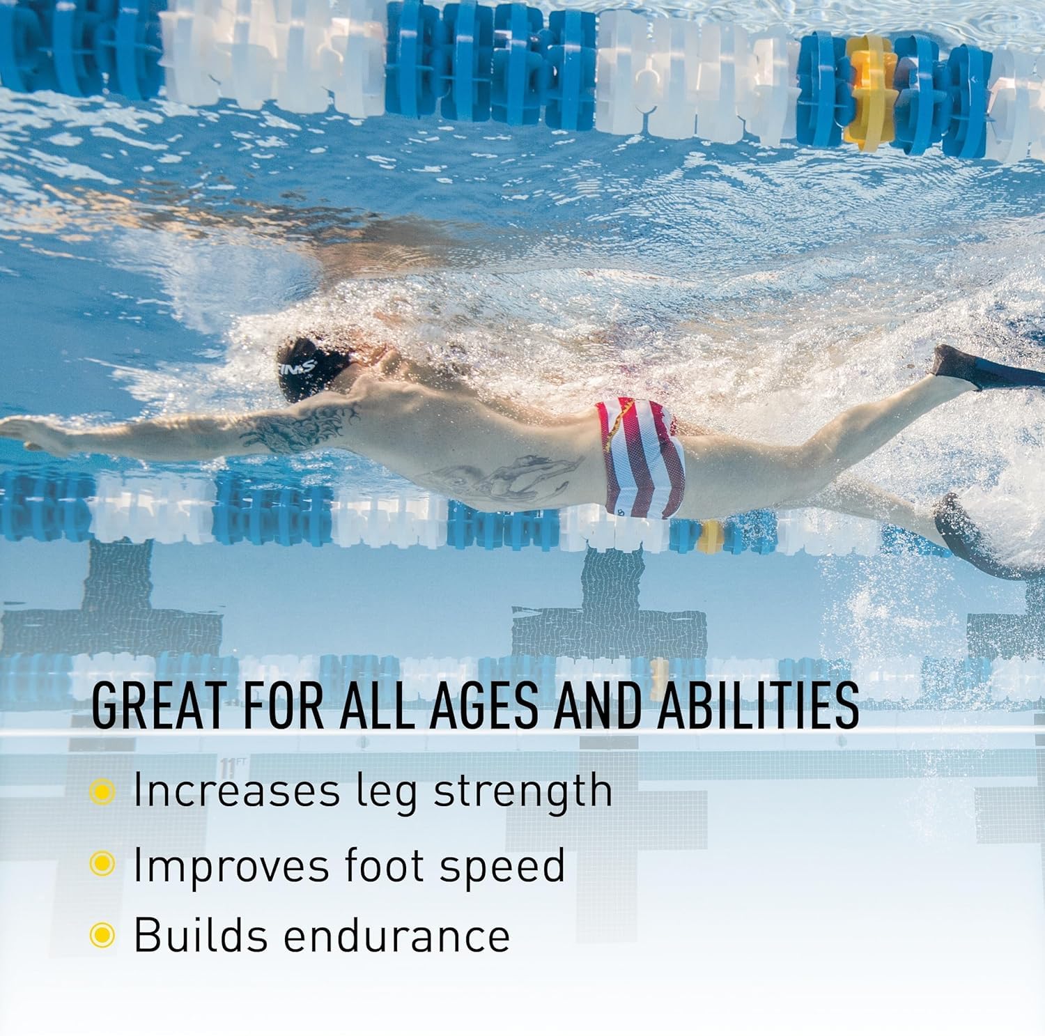 Buy now FINIS Long Floating Swim Fins - Training Fins for All Ages - Improves Kick Technique & Body Position at indiglob india