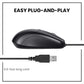 Perixx PERIMICE-209 3 Button USB Wired Mouse - Optical - 1000 DPI - 5.9 Ft Cable - Black