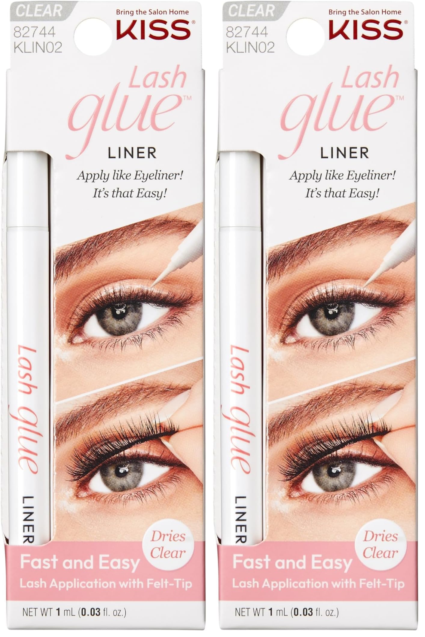 Buy now KISS Lash Adhesive, Lash Glue, 24hr Strip Eyelash Adhesive, Clear, Includes Lash Adhesive, Long Lasting Wear, Can Be Used with Strip Lashes and Lash Clusters 0.02 Fl Oz (Pack of 2) Clear Liner at indiglob india